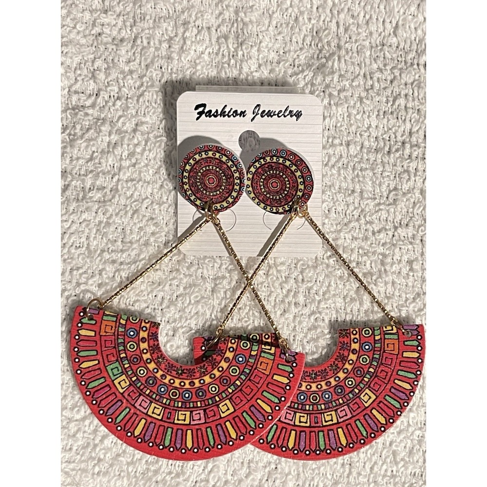 Handmade Boho Tribal Fan Drop‎ Earrings